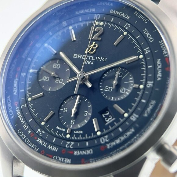 Breitling Transocean Stainless Steel Blue Dial 46mm Automatic Men's Watch AB0510 - Picture 2 of 9